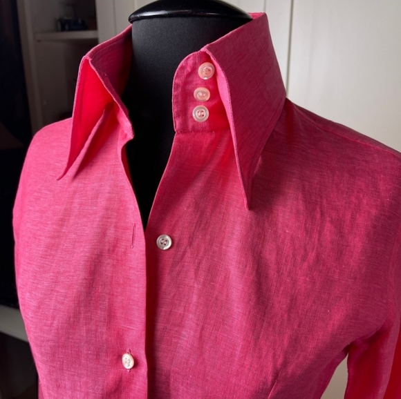 💯 Domenico Vacca Italian Linen Blouse - Picture 4 of 16